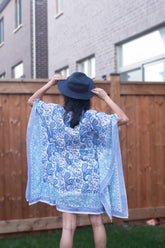 Blue Paisley short kaftan